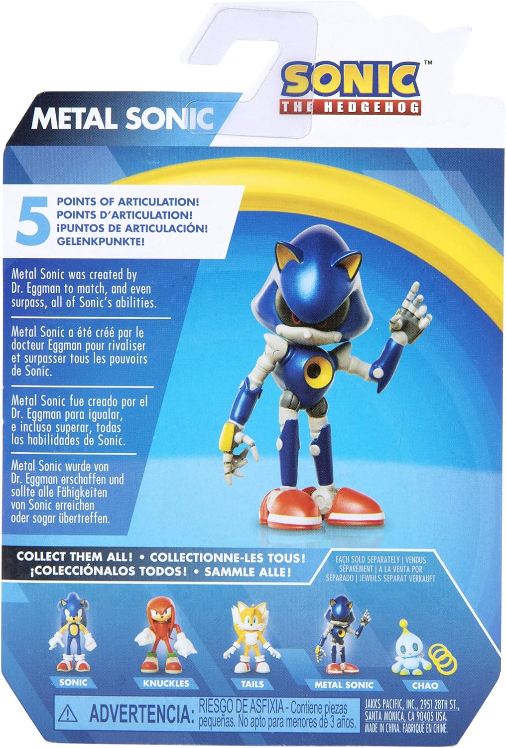Sonic The Hedgehog Action Figure 2.5 Inch Metal Sonic Collectible Toy , Blue, 3 years