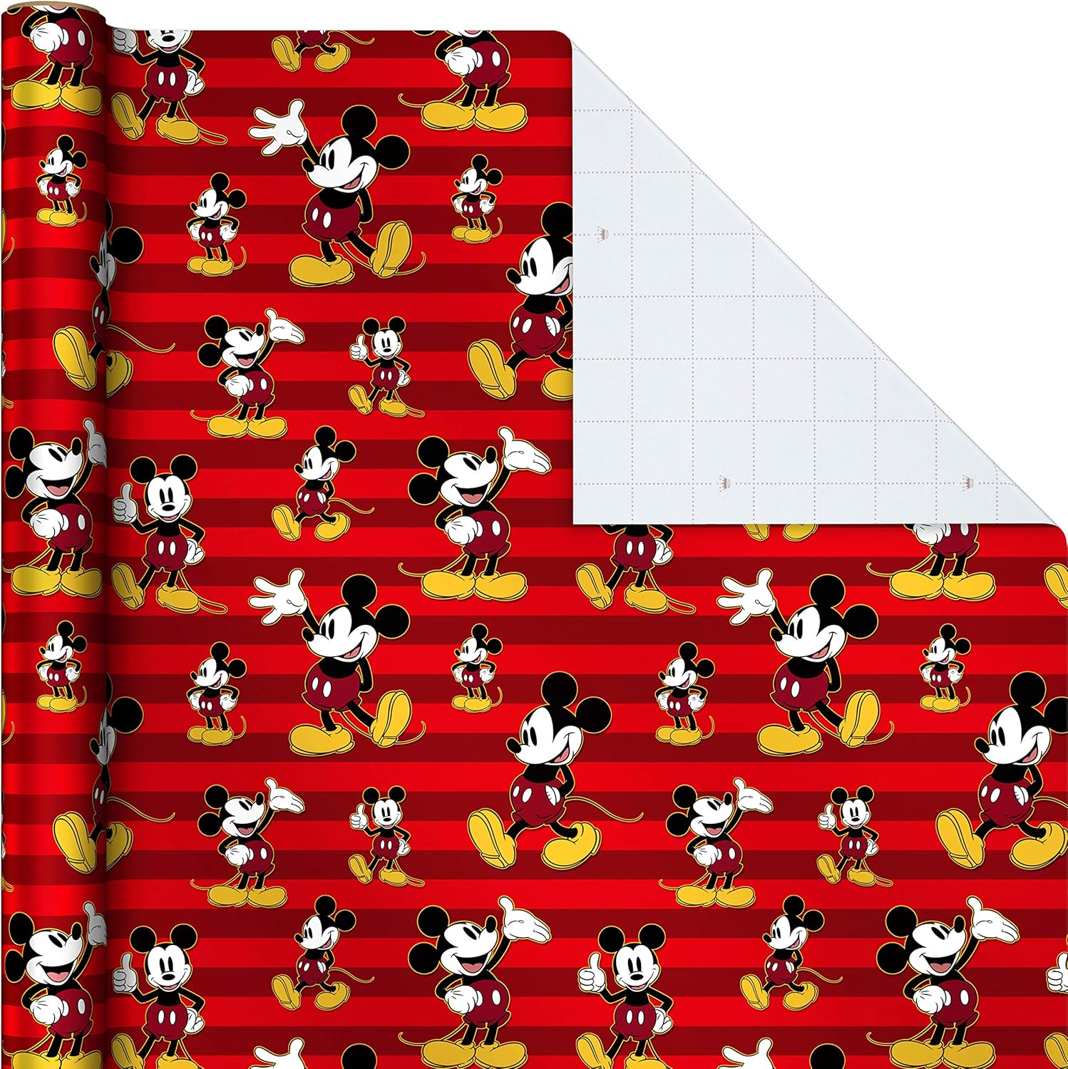 Hallmark Disney Mickey Mouse Wrapping Paper – 3-Pack (60 sq. ft.) with Cut Lines – Perfect for Birthdays, Christmas, Hanukkah, Baby Showers & More