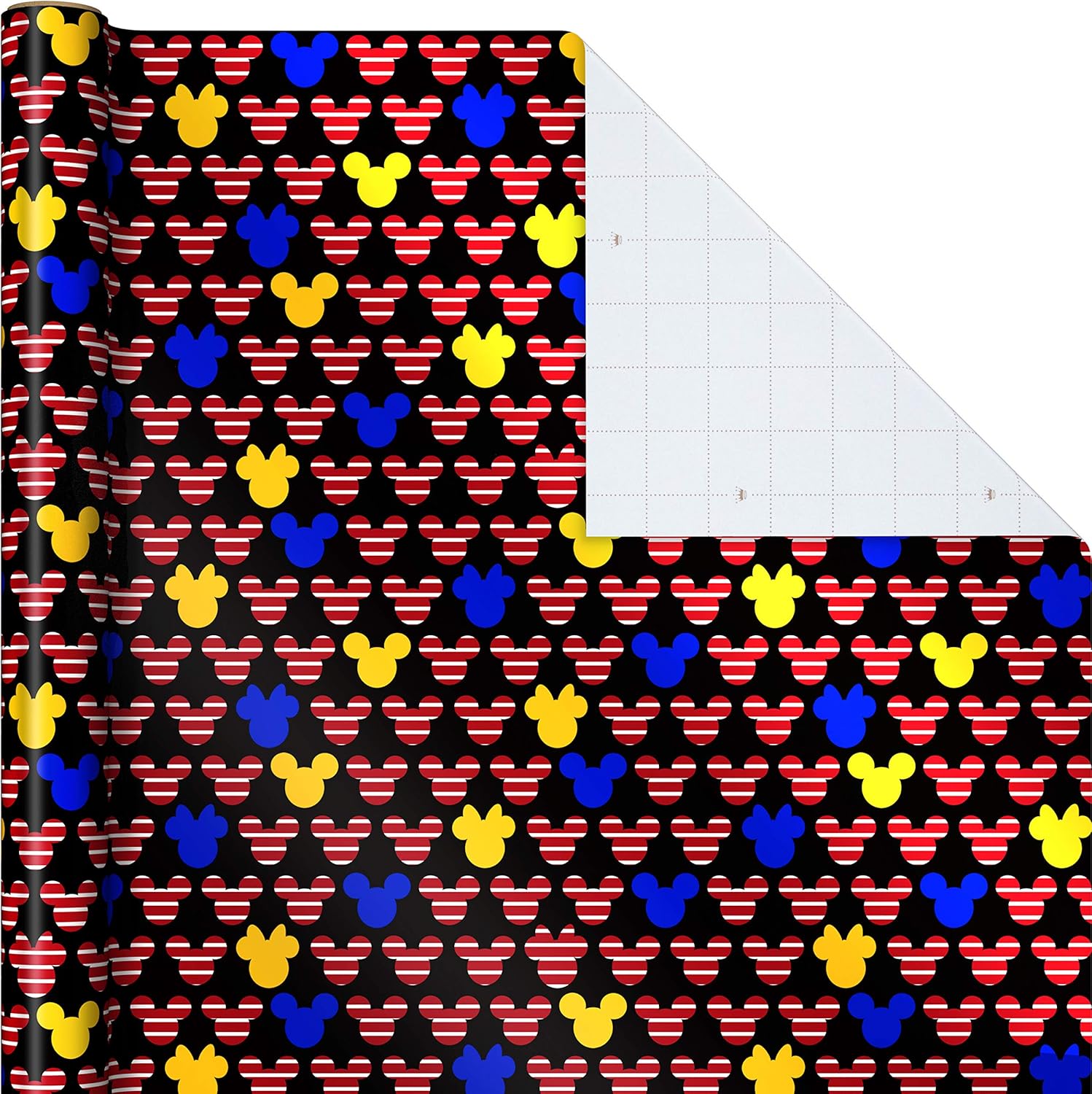 Hallmark Disney Mickey Mouse Wrapping Paper – 3-Pack (60 sq. ft.) with Cut Lines – Perfect for Birthdays, Christmas, Hanukkah, Baby Showers & More